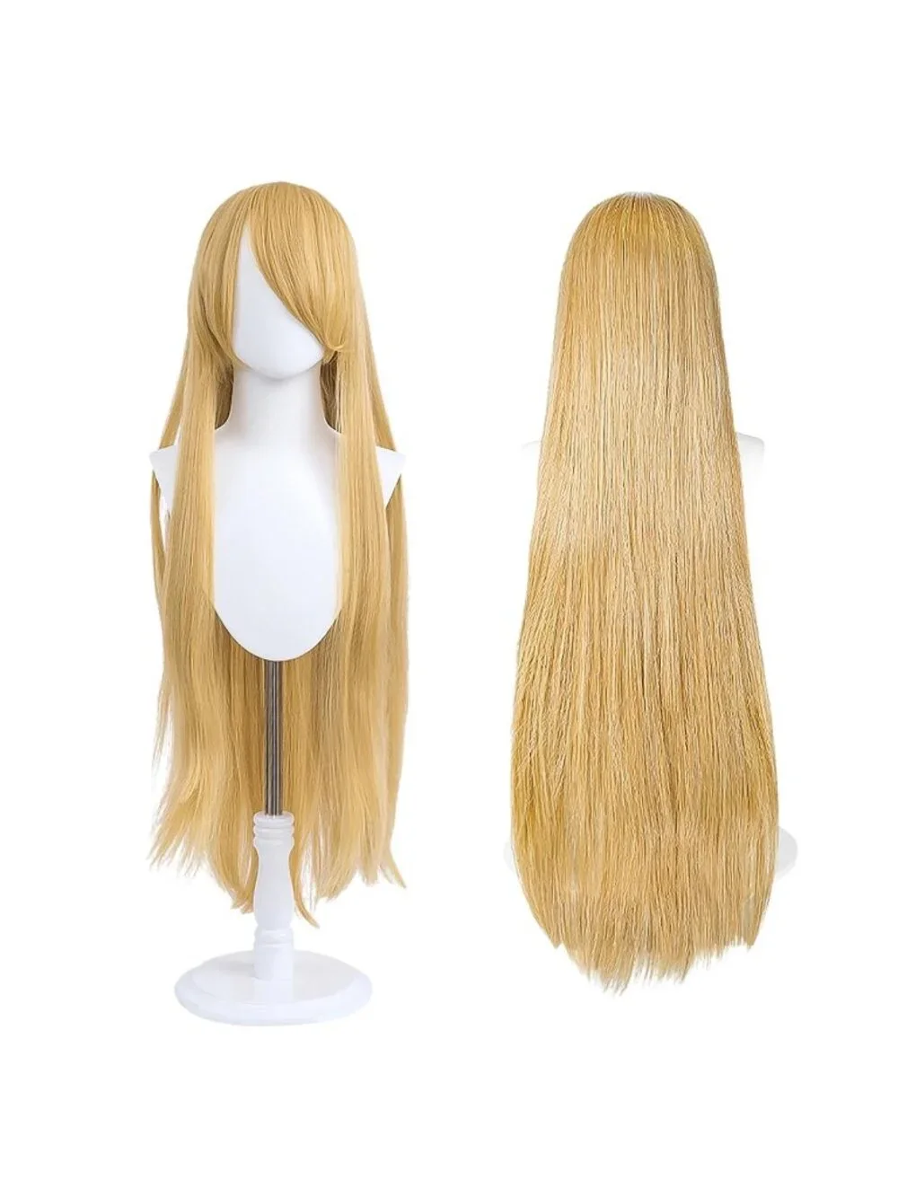 Women's Golden Blonde 100 Cm Heat Resistant Universal Straight Costume Long Wigs